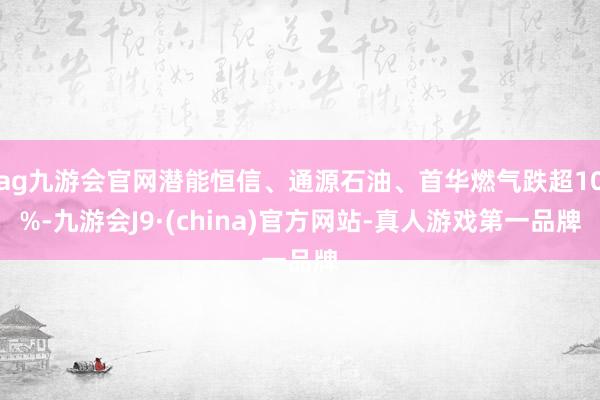 ag九游會官網潛能恒信、通源石油、首華燃氣跌超10%-九游會J9·(china)官方網站-真人游戲第一品牌